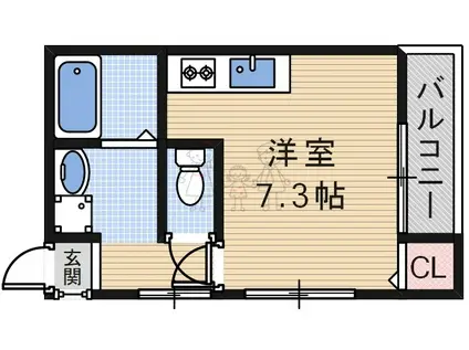 ハイマートハウス十善地(ワンルーム/4階)の間取り写真