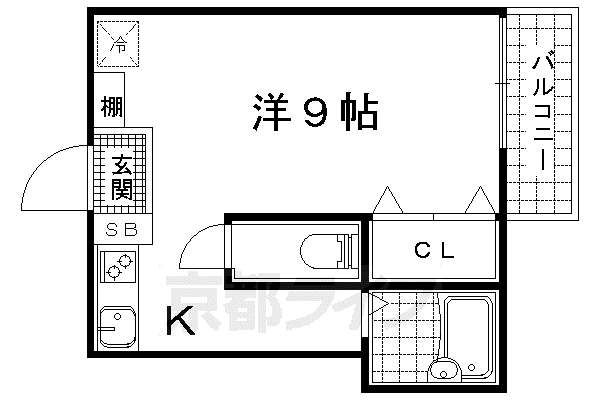 京都植村荘(ワンルーム/2階)の間取り写真