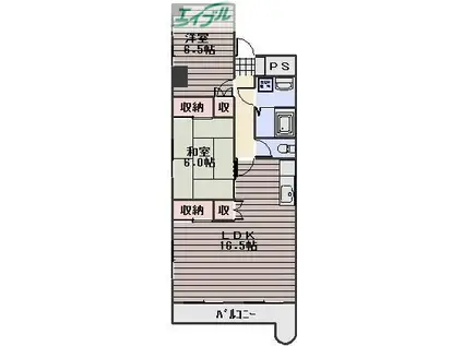 クオリティ武田(2LDK/5階)の間取り写真