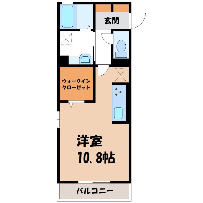 フロンティアS(ワンルーム/1階)の間取り写真