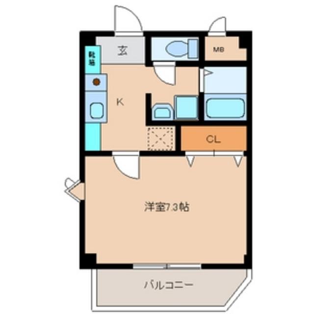 ビアンフェ(1K/3階)の間取り写真
