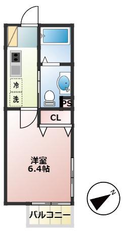 シテラピーヌ今川(1K/2階)の間取り写真