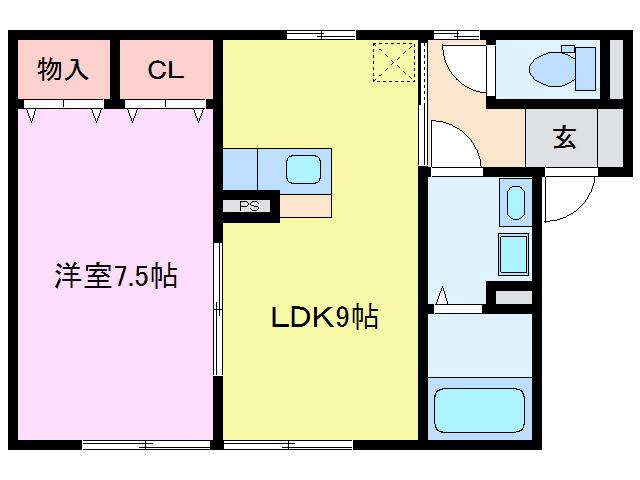 ベルポート(1LDK/1階)の間取り写真