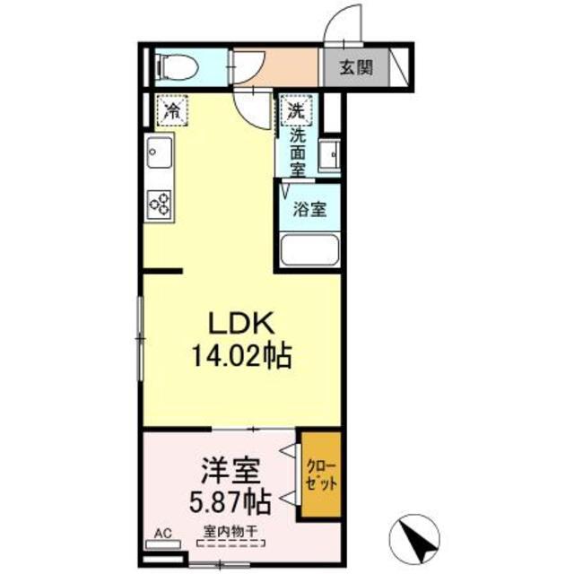 セレスティア西台B(1LDK/1階)の間取り写真