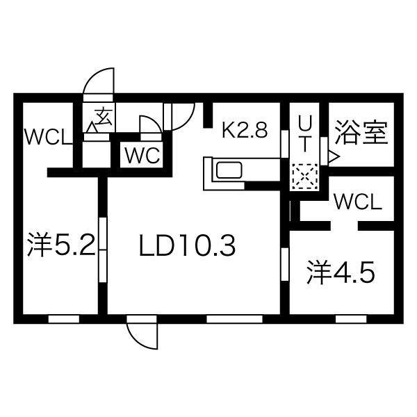 TS COURT HONDORI(2LDK/1階)の間取り写真