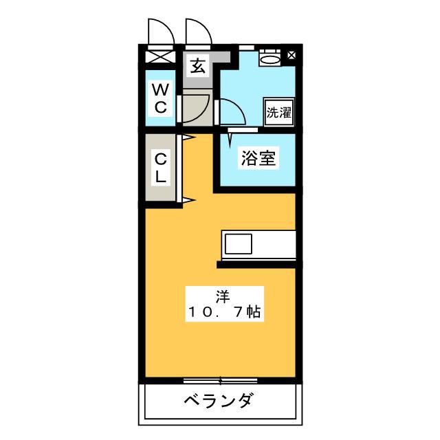 サンサンハイムII(ワンルーム/1階)の間取り写真