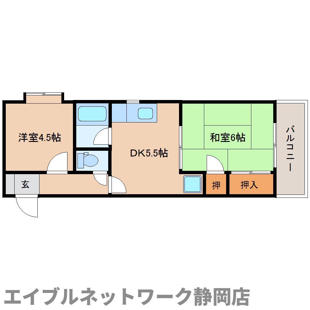 グランディール平和(2DK/2階)の間取り写真
