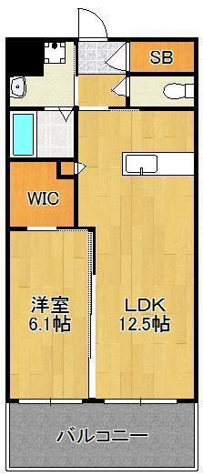 ウィングス八幡駅前(1LDK/14階)の間取り写真