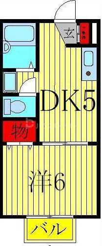 プラッツ豊四季(1DK/2階)の間取り写真