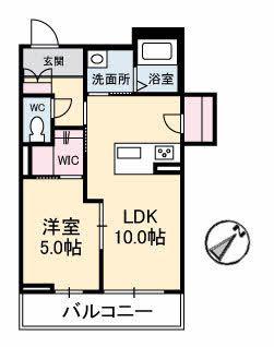 グランデ松保町(1LDK/3階)の間取り写真