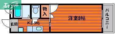 サンパレス怒田(1K/3階)の間取り写真