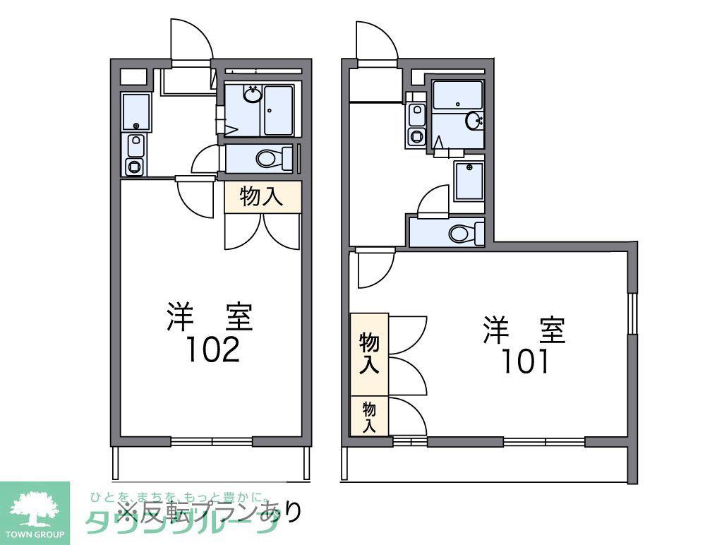 レオパレスフロイデンルーフ(1K/1階)の間取り写真