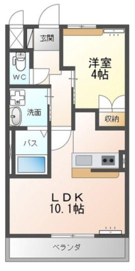 FRECCIA II(1LDK/2階)の間取り写真