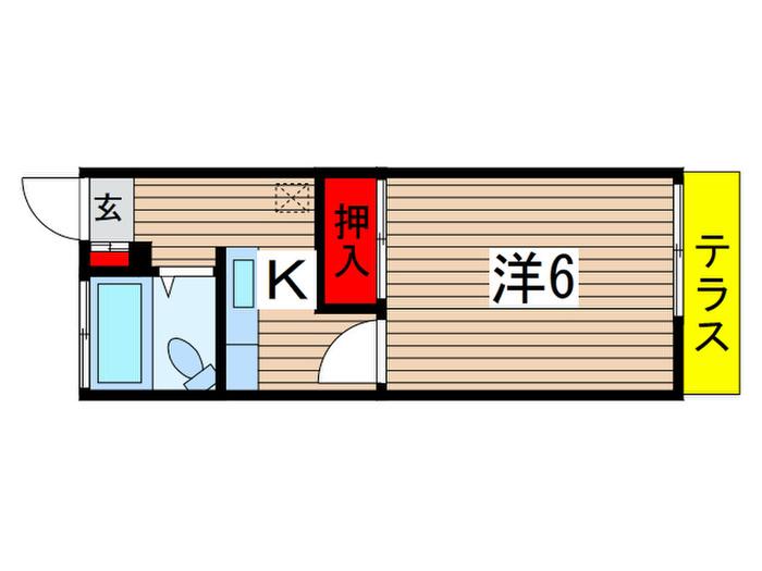 エンゼルハイツ(1K/1階)の間取り写真