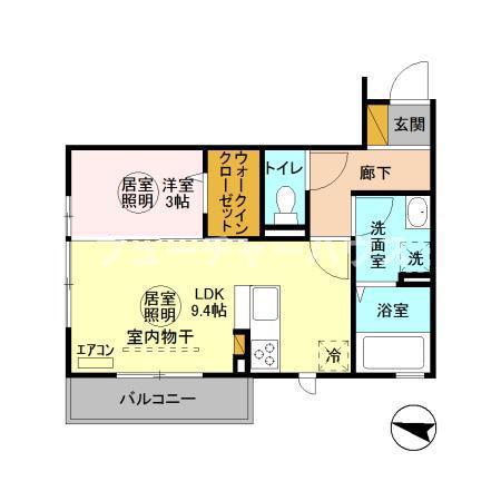 ROYAL PARK HIMEKO I・J(1LDK/3階)の間取り写真