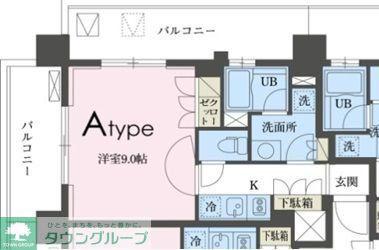 ガレリア東新宿(1K/12階)の間取り写真