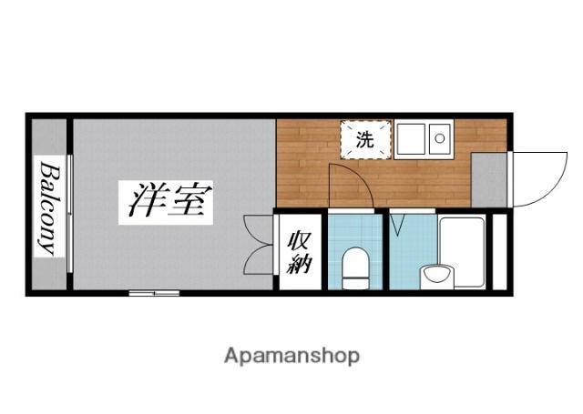 キュービック湘南壱番館(ワンルーム/2階)の間取り写真