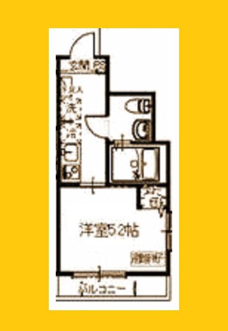 MELDIA横浜高田(1K/2階)の間取り写真