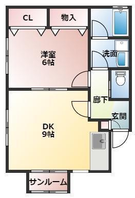 アイハウス(1DK/1階)の間取り写真