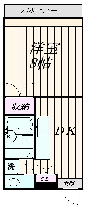 ソルトハイムII(1DK/1階)の間取り写真