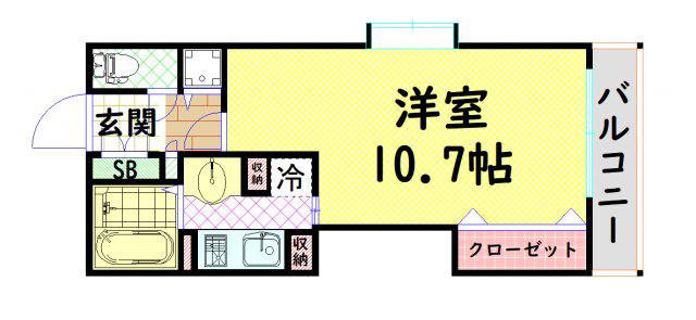 ル・パピヨンII(1K/8階)の間取り写真