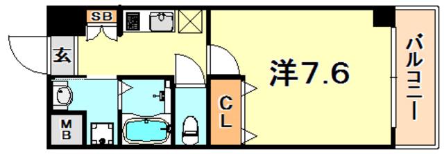 アドバンス神戸グルーブ(1K/9階)の間取り写真