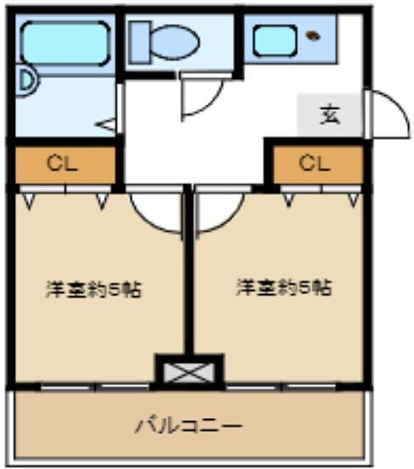 豊新セリオ(2K/4階)の間取り写真