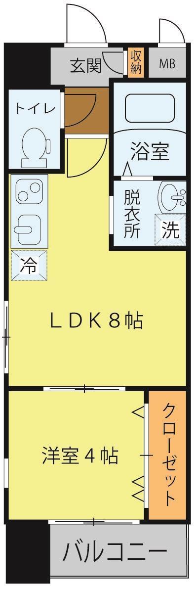 シェルグランデ泉中央(1LDK/1階)の間取り写真