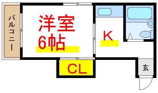 VILLA三ノ輪B(1K/2階)の間取り写真