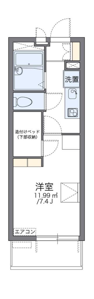 レオパレス ドリームハウス枚方(1K/4階)の間取り写真