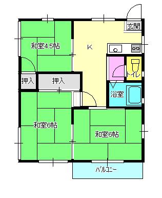 コーポコーシ(3K/1階)の間取り写真