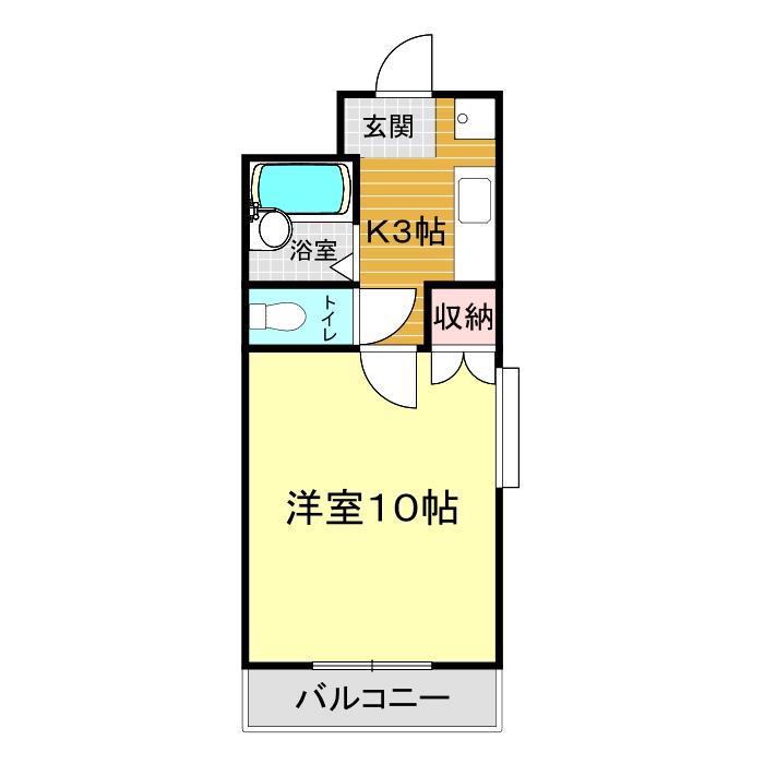 ロイヤルプリンスビル(1K/4階)の間取り写真
