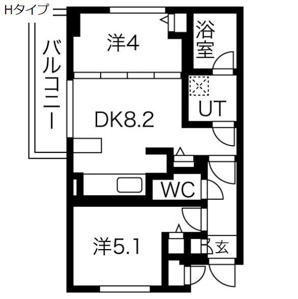 ラ・クラッセ札幌リードスクエア(2LDK/2階)の間取り写真
