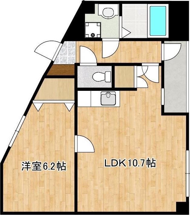 アメニティ・ハイツ(1LDK/2階)の間取り写真