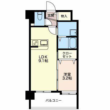 鵜の森レジデンス URBAN STAGE 30(1LDK/6階)の間取り写真