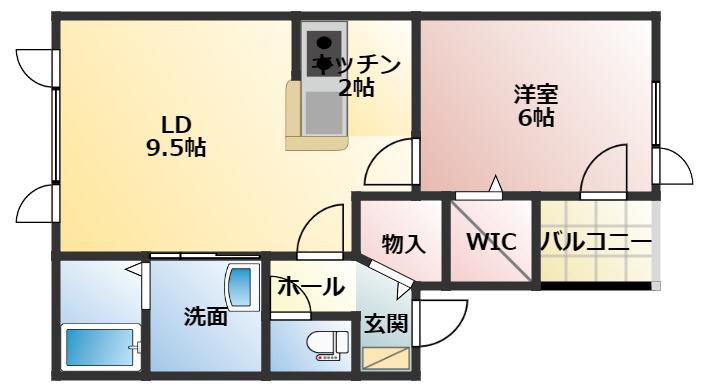 PIENO(1LDK/1階)の間取り写真