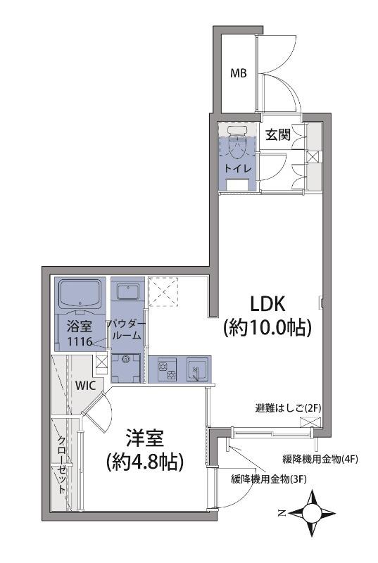 ルネサンスコート高田馬場PATRIA(1LDK/4階)の間取り写真