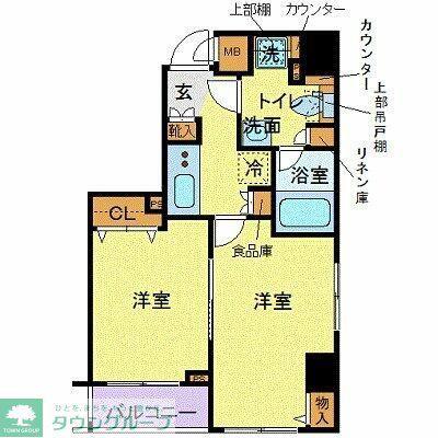 フェニックス五反田(2K/4階)の間取り写真