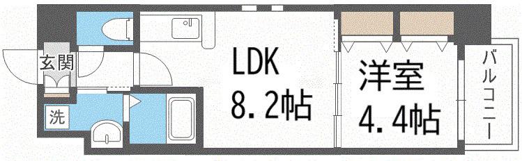 アーバネックス梅田東(1LDK/7階)の間取り写真
