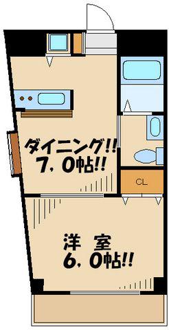 プログレス下高井戸(1DK/4階)の間取り写真