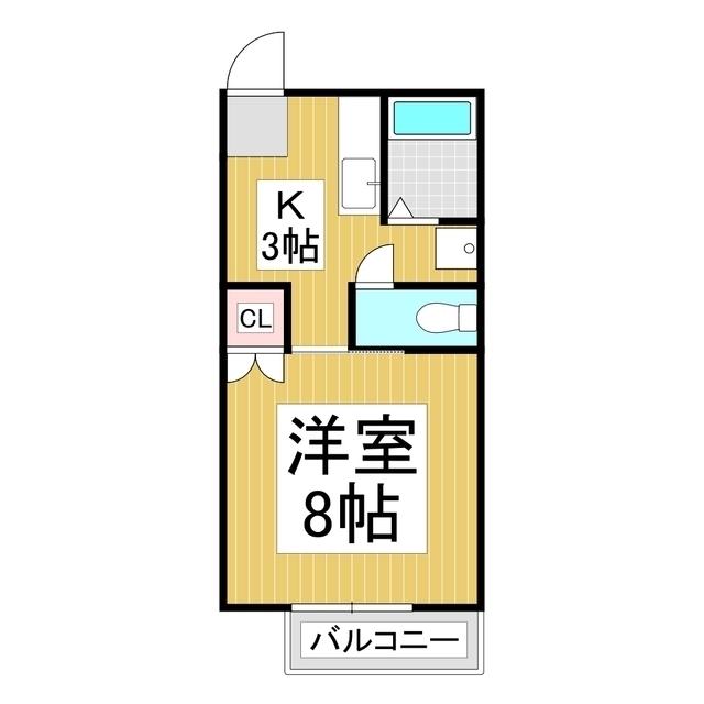フレグランス内川D(1K/2階)の間取り写真