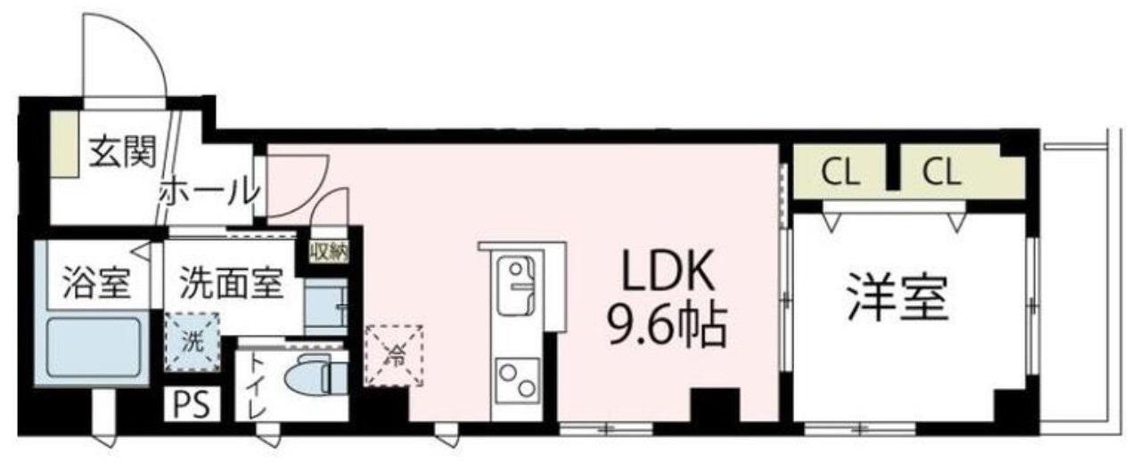 クリザンテム中幸町(1LDK/2階)の間取り写真