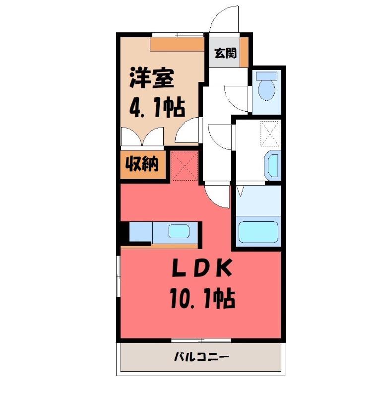 プロニティピア09(1LDK/1階)の間取り写真