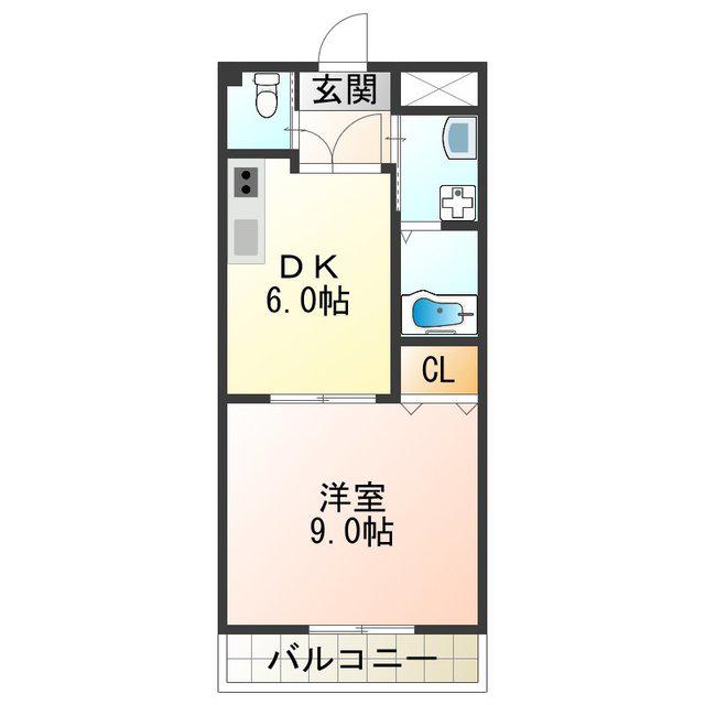 ブエナビスタ貝塚(1DK/3階)の間取り写真