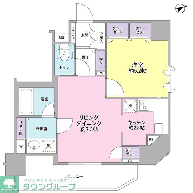 サンピエス大森(1LDK/12階)の間取り写真