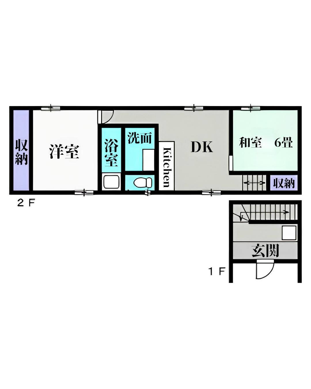 リアライズ玉出(2DK/2階)の間取り写真