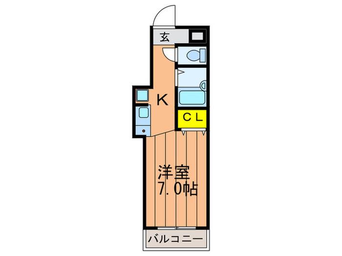ハートビル(1K/3階)の間取り写真