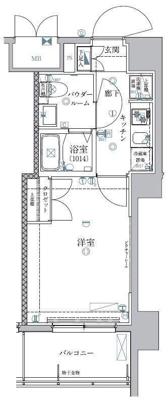 南池袋レジデンス(1K/6階)の間取り写真