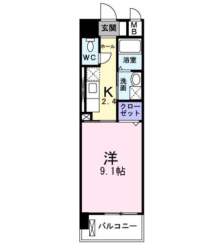 ガーデンハウス・K(1K/2階)の間取り写真
