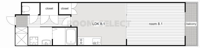 コーポ天神(1LDK/2階)の間取り写真